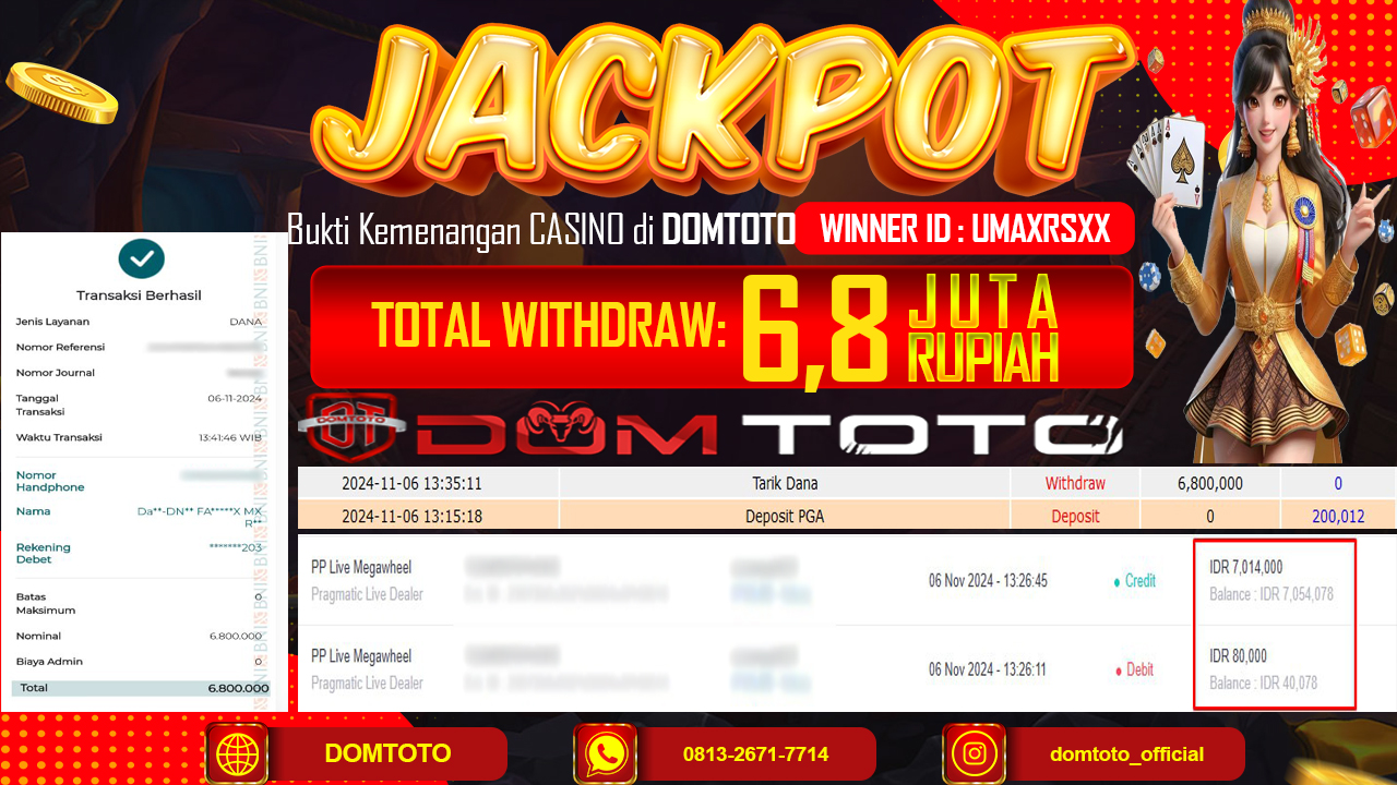 JACKPOT PP LIVE MEGAWHEEL 06 NOVEMBER 2024